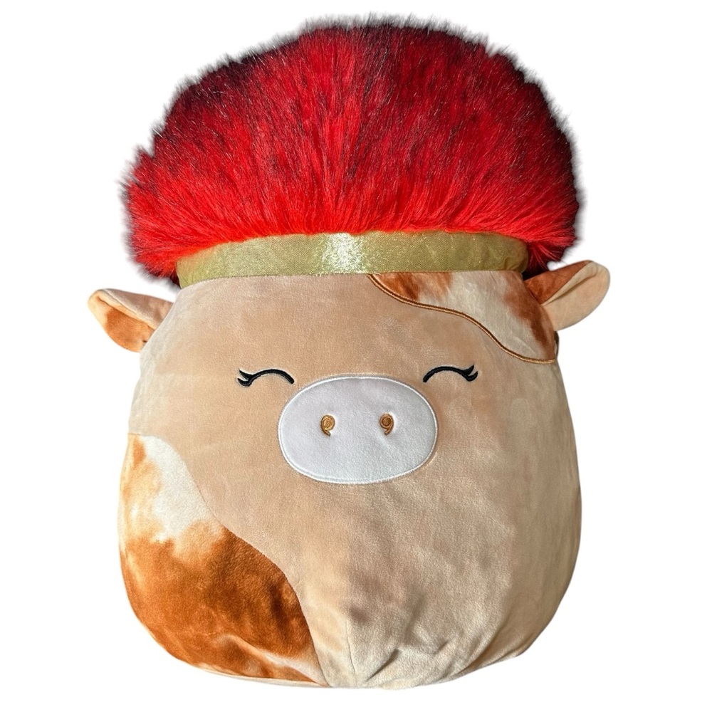 Squishmallow Zinabell Cow 14"- RARE - Collector #50 - Maroon Hair- RARE!